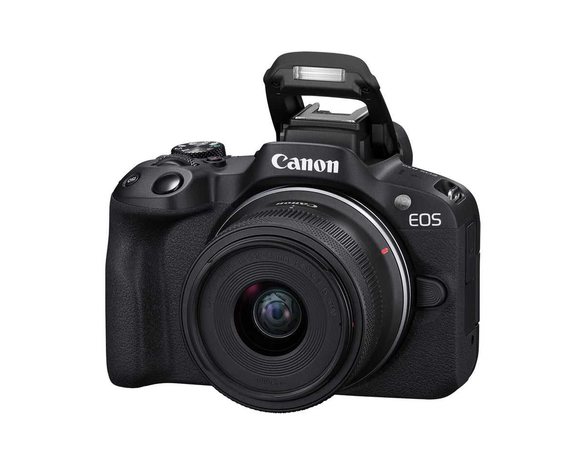 Canon EOS R50 Mirrorless Camera with RF-S18-45mm F4.5-6.3 is STM Lens Kit, 24.2MP APS-C CMOS Sensor, 4K Video, Hybrid Photo & Video Camera for Vlogging and Content Creators, RF Mount, Black