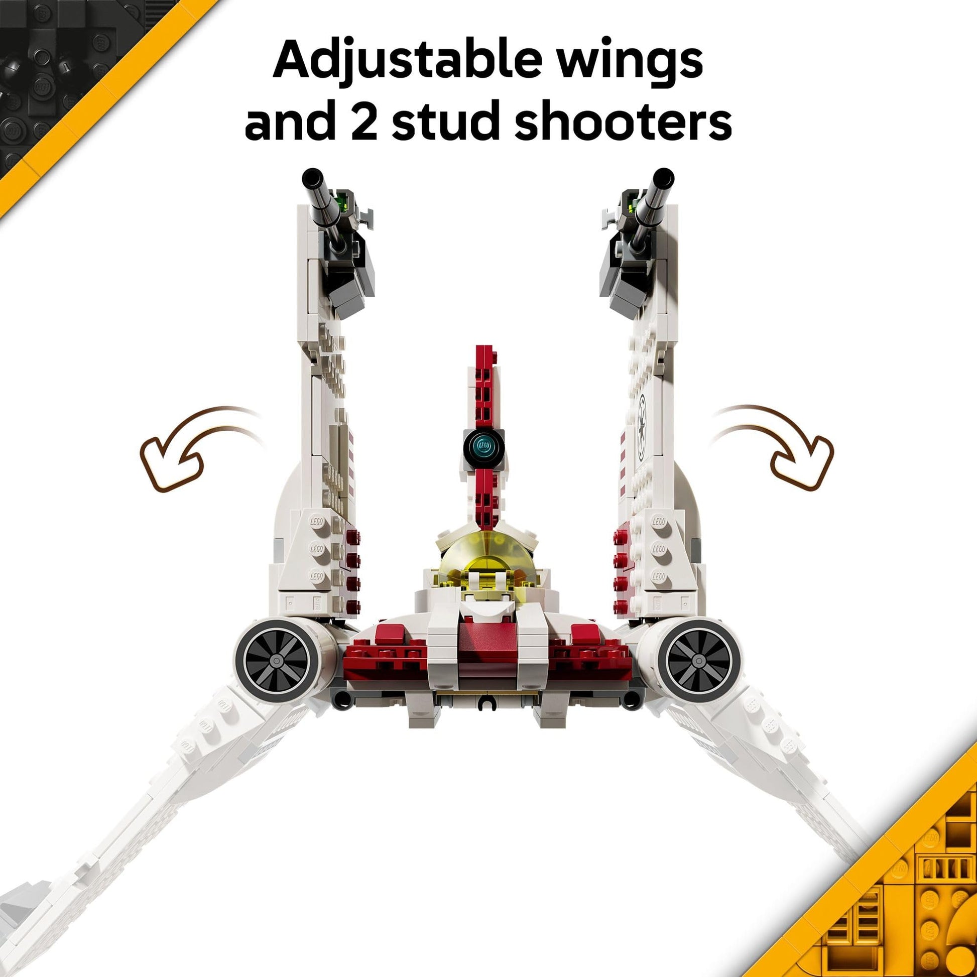 LEGO Star Wars: The Clone Wars V-19 Torrent Starfighter Building Toy - Pretend Play Set for Boys & Girls, Ages 9+ - Starship Model Kit W/ 3 Minifigures - Gift Idea for Birthdays - 75432 LEGO