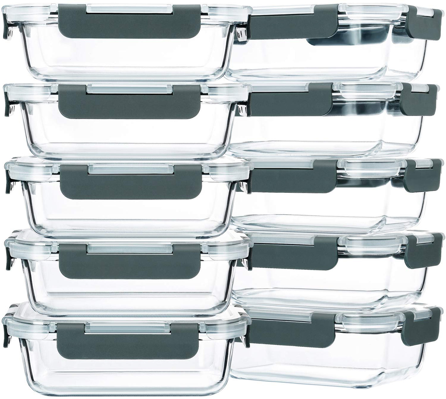M MCIRCO 10-Pack 22 Oz Glass Meal Prep Containers with Lids - Microwave, Oven, Freezer & Dishwasher Safe - Available at All In One Marketplace Canada