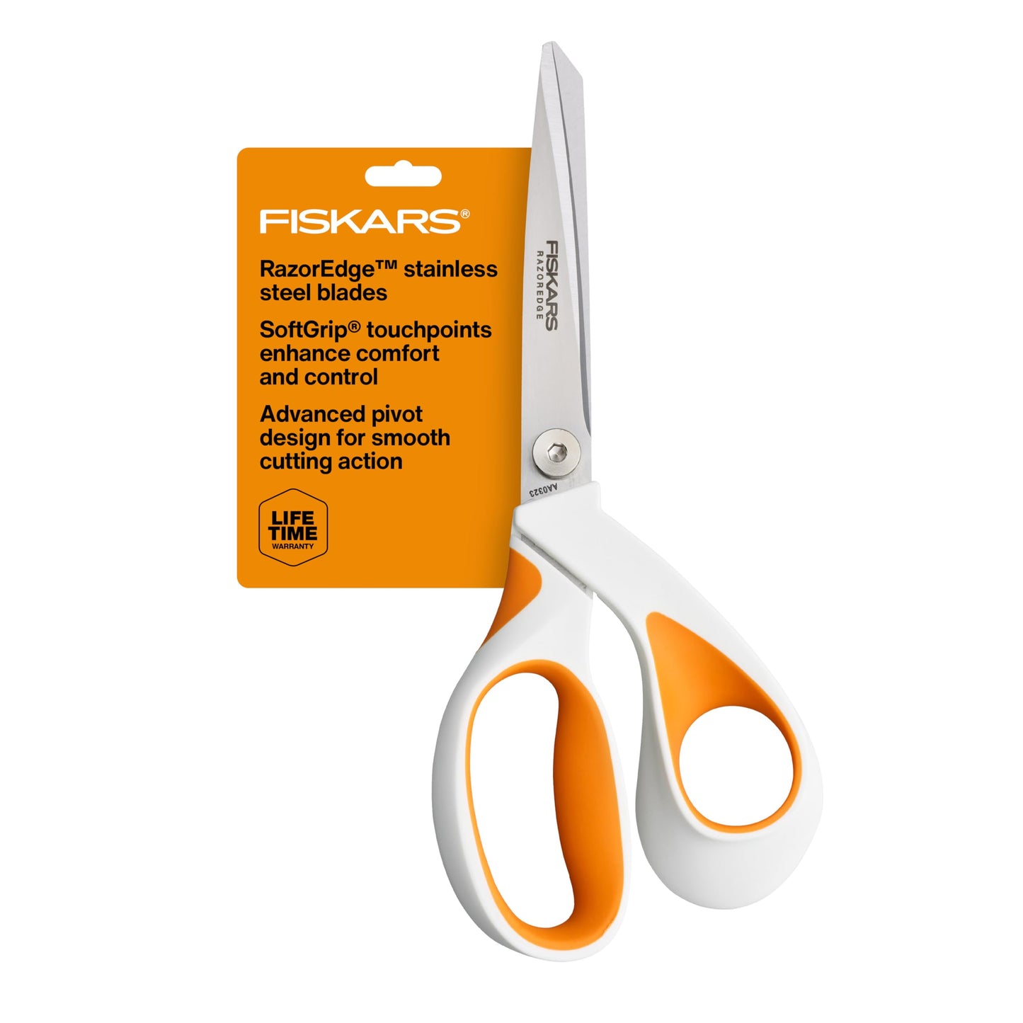 Fiskars RazorEdge Fabric Scissors - 8" Heavy Duty Fabric Shears with SoftGrip Ergonomic Handle, Premier Grade Stainless Steel Blades Fiskars