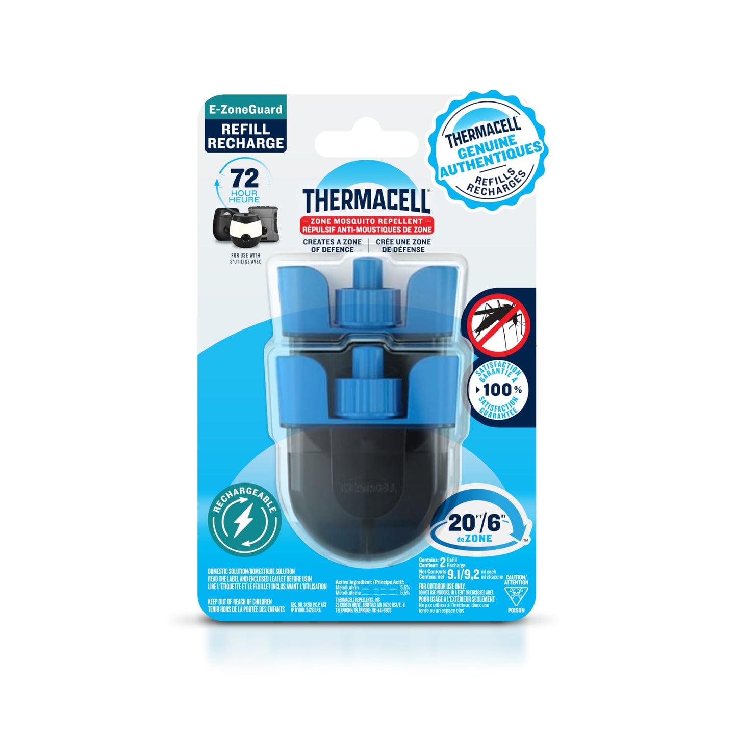 Thermacell Mosquito Rechargeable Repeller Refills; 72 Hours; Compatible with Thermacell E-Series & Radius Only; 20 Foot (6 m) Mosquito Repellent Zone; Deet Free Bug Spray Alternative; Scent Free …