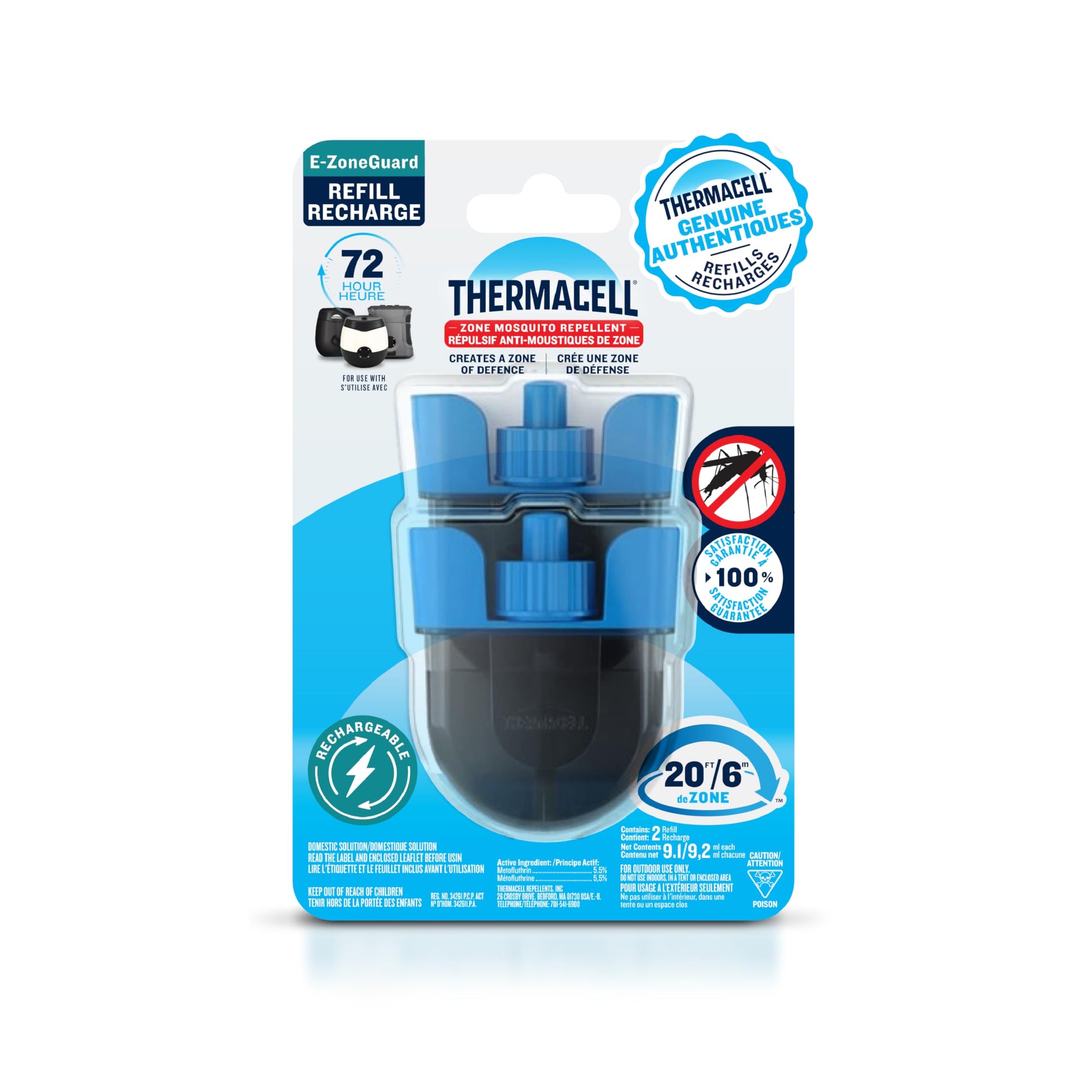 Thermacell Mosquito Rechargeable Repeller Refills; 72 Hours; Compatible with Thermacell E-Series & Radius Only; 20 Foot (6 m) Mosquito Repellent Zone; Deet Free Bug Spray Alternative; Scent Free …