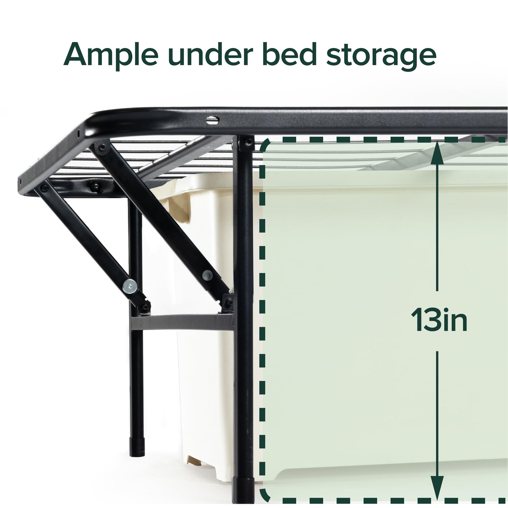 ZINUS SmartBase Tool-Free Assembly Mattress Foundation / 14 Inch Metal Platform Bed Frame/No Box Spring Needed/Sturdy Steel Frame/Underbed Storage, Black, Twin, Regular Zinus