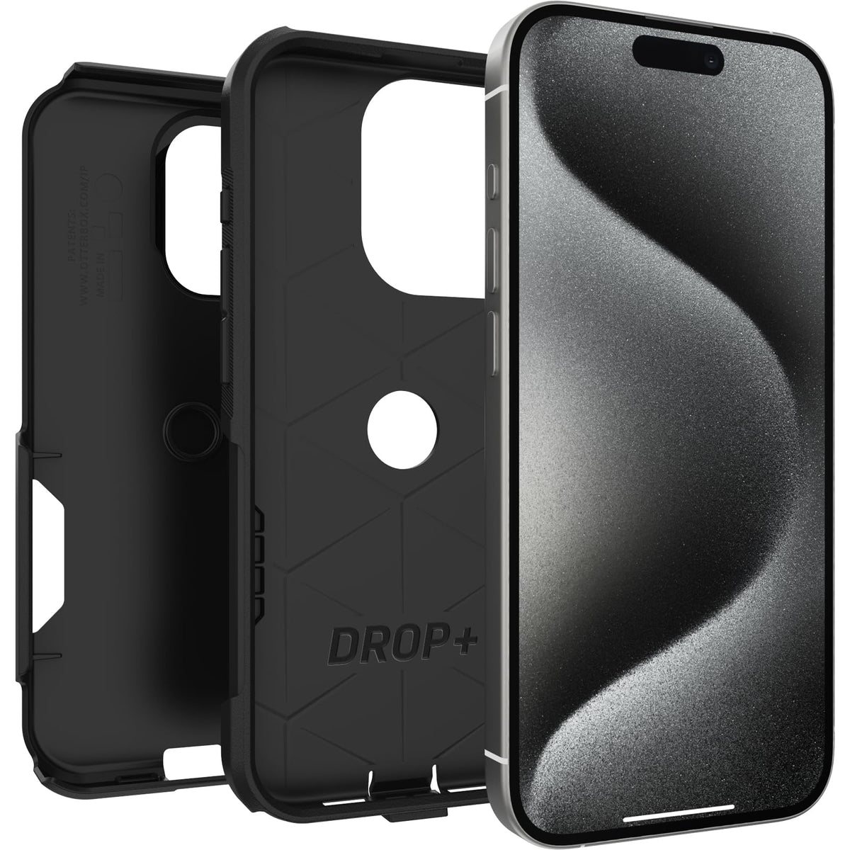 OtterBox iPhone 15 Pro (Only) Commuter Series Case - Black, Slim & Tough, Pocket-Friendly, with Port Protection
