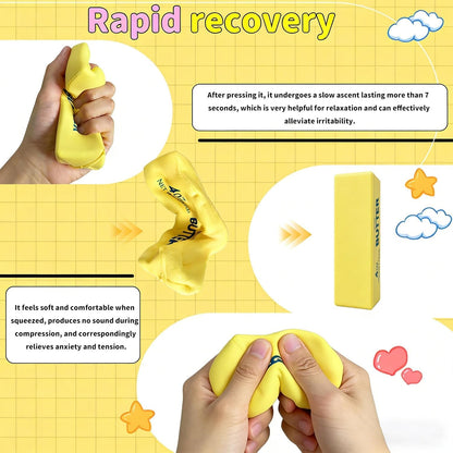 2Pcs Cute Butter Stress Balls,Slow Rebound Realistic Soft Butter Stick Fidget,Slow Rising Portable for Adults Anxiety & Stress Relief (Yellow) - Available at All In One Marketplace Canada