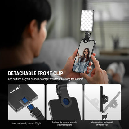 NEEWER Basics NL-60AI Selfie Light for Phone with Front & Back Clip