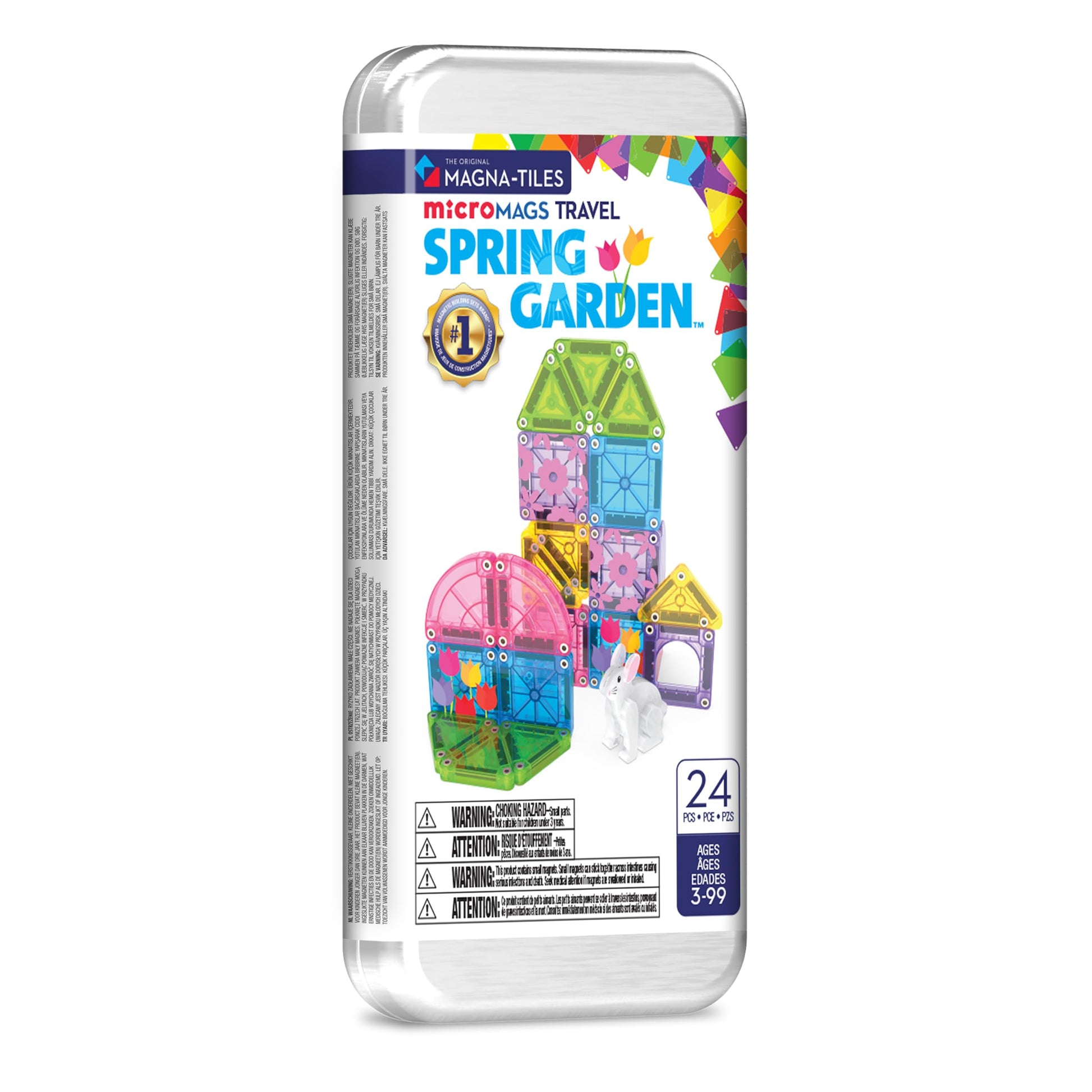 MAGNA-TILES microMAGS 24-Piece Spring Garden Travel Set, The Original Magnetic Building Brand - Available at All In One Marketplace Canada