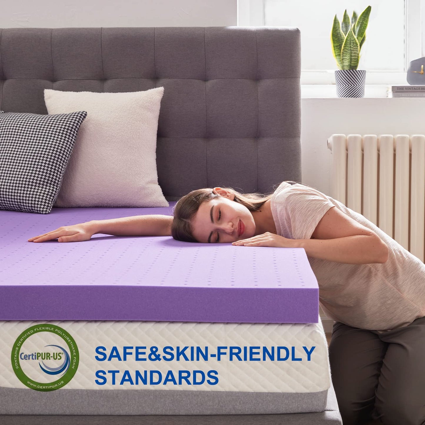 SINWEEK 2 Inch Twin Size Gel Memory Foam Mattress Topper