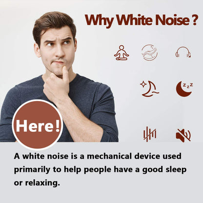 Magicteam Sleep Sound White Noise Machine with 20 Natural Soothing Sounds and Memory Function 32 Levels of Volume Powered by AC or USB and Sleep Timer Sound Therapy for Baby Kids Adults (White) - Available at All In One Marketplace Canada
