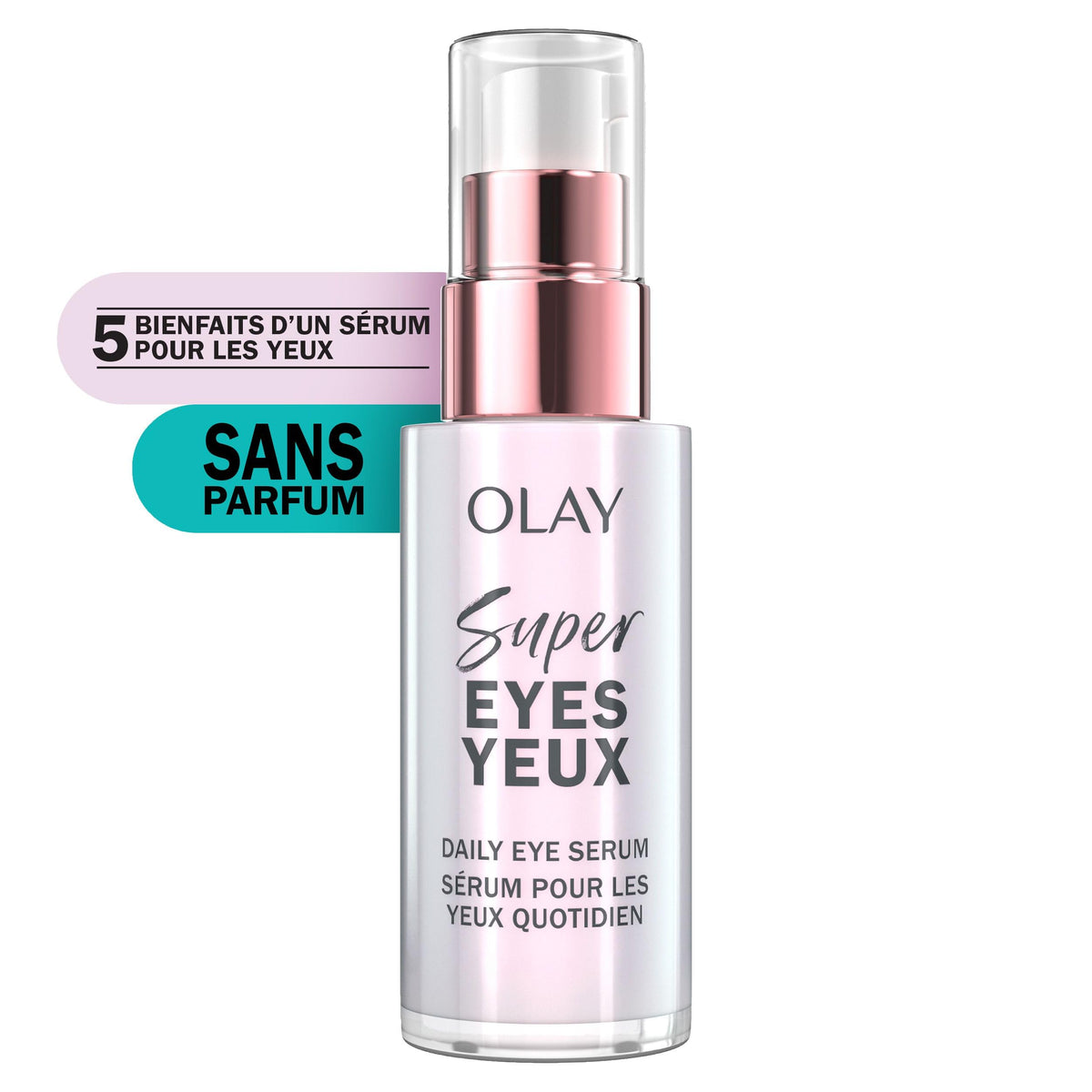 Olay Super Eye Serum - Vitamin C, Caffeine, Niacinamide, Amino Peptide, Aloe Vera - Brightens Dark Circles, Anti-Wrinkle, Anti-Aging, Brightening, Smooths Fine Lines, Firming, Hydrating, 13 mL