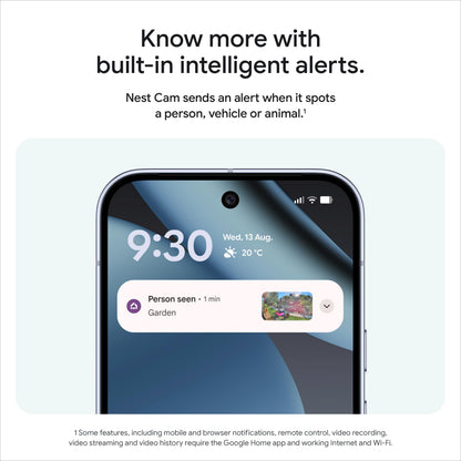Google Nest Cam Outdoor (Wired, 2nd gen) - 2K Video and Gemini - 1-Pack