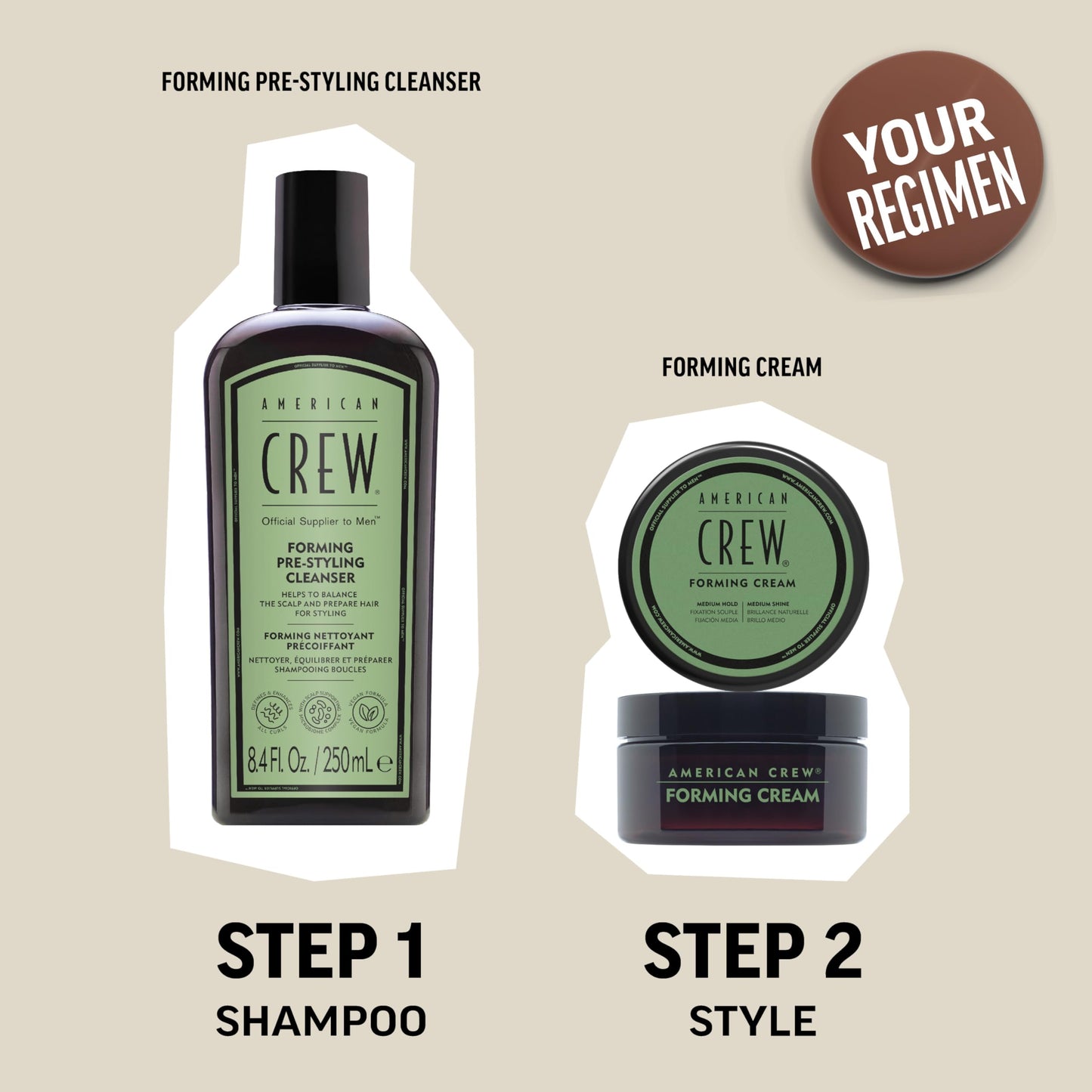 American Crew for Men Forming Cream with Medium Hold/Medium Shine, 85g/3 oz. American Crew