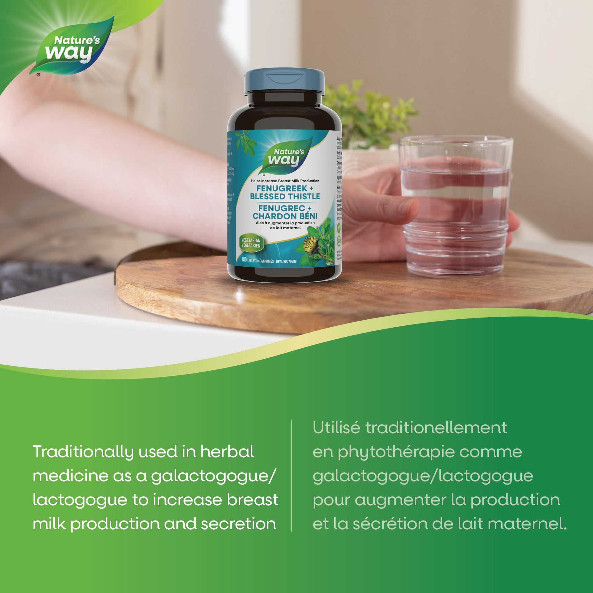 Nature's Way Fenugreek + Blessed Thistle – Herbal Supplement for Digestion & to Promote Lactation – 450mg Fenugreek & 375mg Blessed Thistle for Breastfeeding Support – 180 Vegetarian Tablets - Available at All In One Marketplace Canada