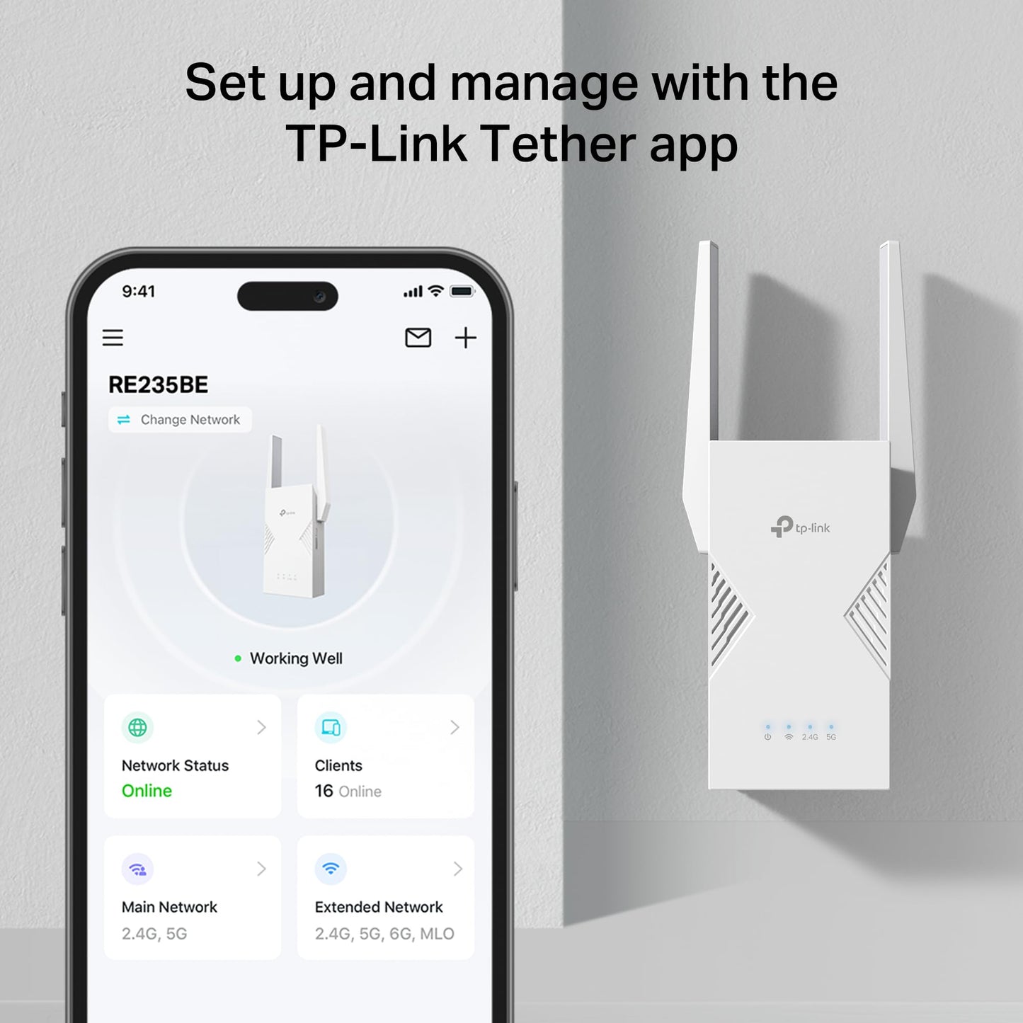 TP-Link BE3600 WiFi 7 Range Extender (RE235BE), Dual Band Signal Booster for Home, up to 3.6 Gbps, 2.5G Ethernet Port, EasyMesh/OneMesh Support, Access Point Mode, Compatible with All WiFi Routers TP-Link