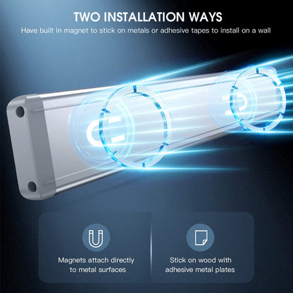 MCGOR Under Cabinet Lighting, 14.7" Rechargeable Motion Sensor Light Indoor, 2 Pack Magnetic Dimmable Closet Lights, Wireless Under Counter Lights for Kitchen, Stairs,Hallway