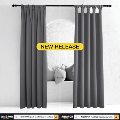 NICETOWN Blackout Kitchen Curtains 45 Inches Long, W42 x L45, Grey 🍁 All In One Marketplace Canada