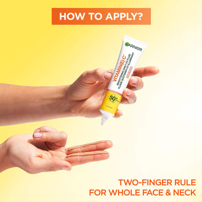 Garnier Vitamin C Daily UV Sunscreen Moisturizer SPF 50+, Brightening Glow Fluid for All Skin Tones, 50 mL