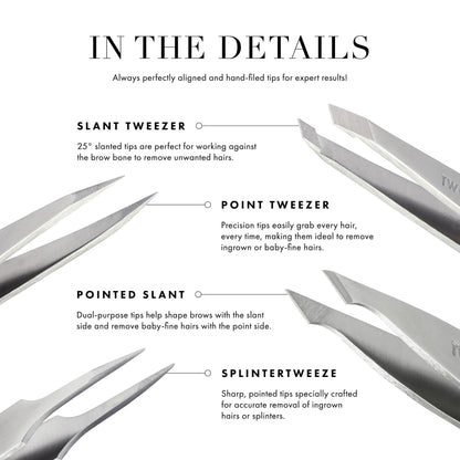 Tweezerman Exclusive Evening Blue Slant Tweezer - Hair Removal Tweezers, Stainless Steel - Available at All In One Marketplace Canada