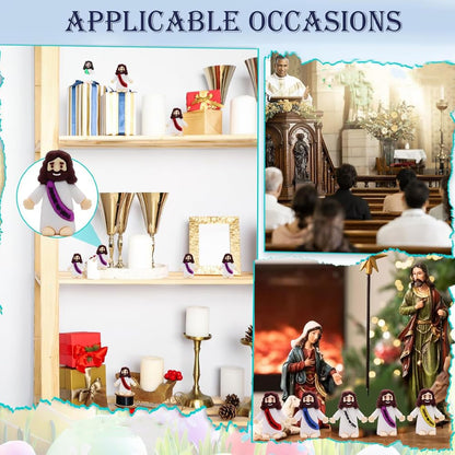 30 Pack Little Jesus Figures, Mini Jesus Figurines in Bulk, Love You for Easter Egg Filling Little Tiny Figures for Church Christmas Party Favors Baptism Gifts (Mix Color 10) 🍁 All In One Marketplace Canada