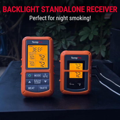 TempPro TP20 500FT Wireless Digital Thermometer with Dual Temperature Probe, Digital Cooking Food Thermometer Wireless for Smoker BBQ Grill Thermometer Beef Steak Turkey Thermometer - Available at All In One Marketplace Canada