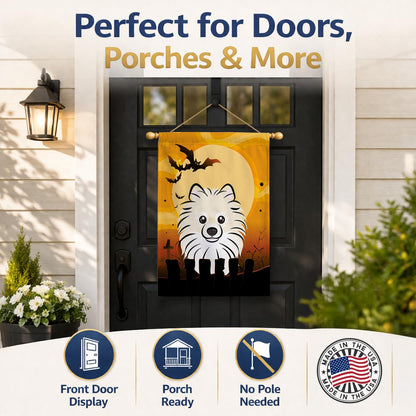 Caroline's Treasures BB1765CHF Halloween Pomeranian Canvas House Size Flag, Multicolor, Large