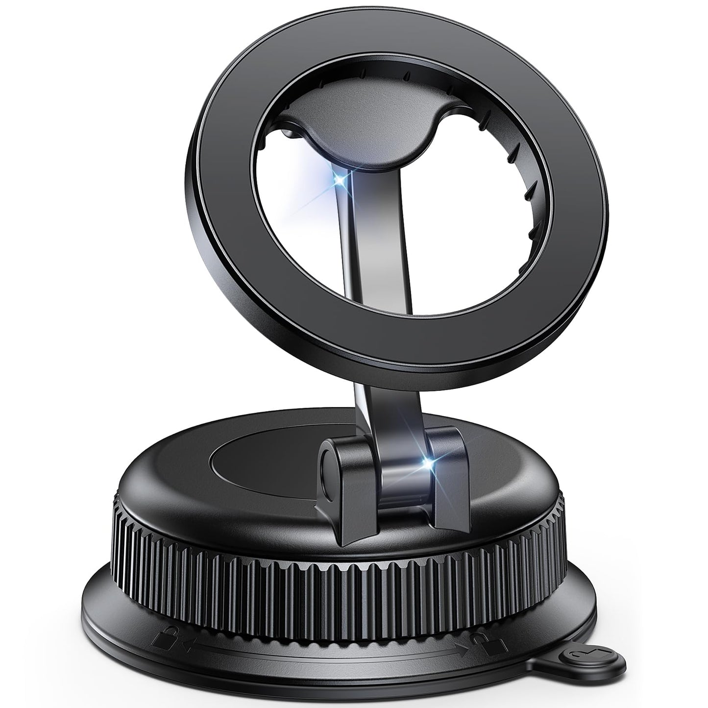 BOSILLEY Magnetic Car Phone Mount for MagSafe, Strong Suction Cup Phone Holder for Car Dashboard & Windshield, 360° Rotatable & Foldable, Adjustable Cell Phone Holder for Car, Fits iPhone 12–17 Series