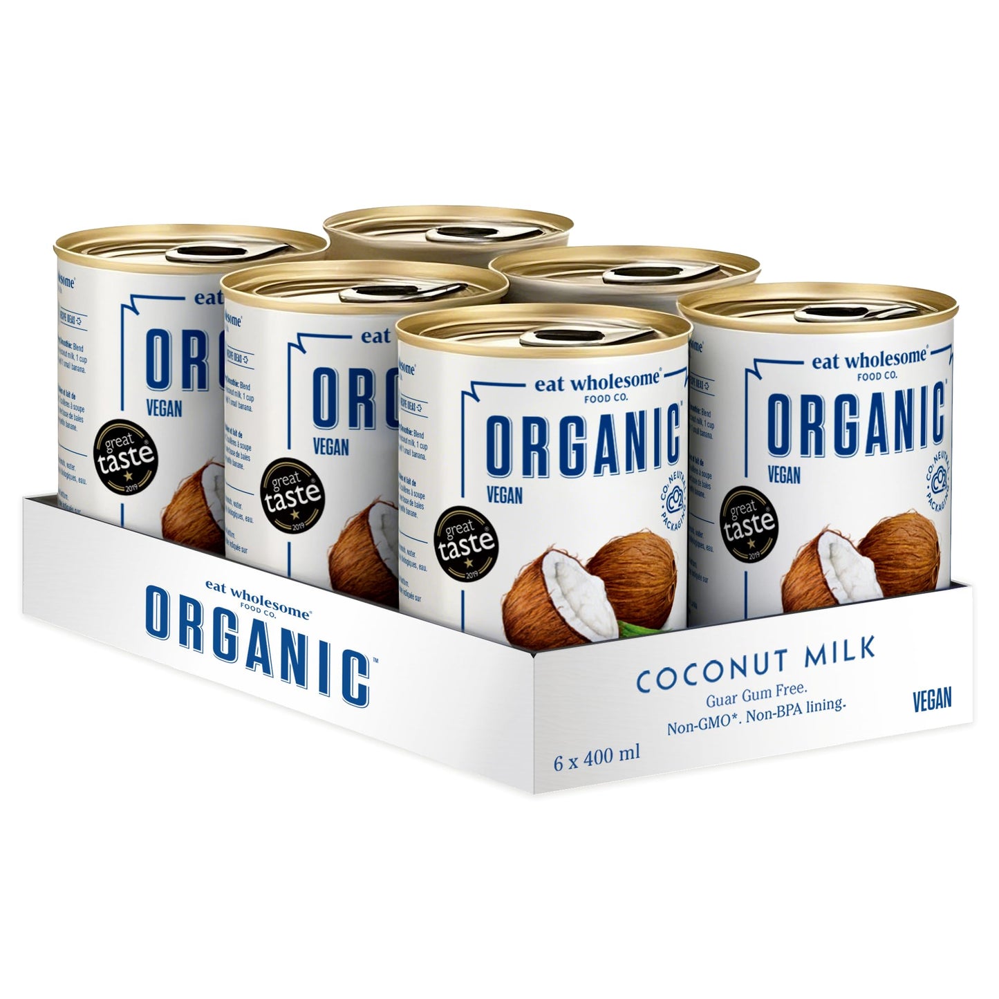 Eat Wholesome Organic Coconut Milk with No Guar Gum, 400 ml (Pack of 6) 🍁 All In One Marketplace Canada