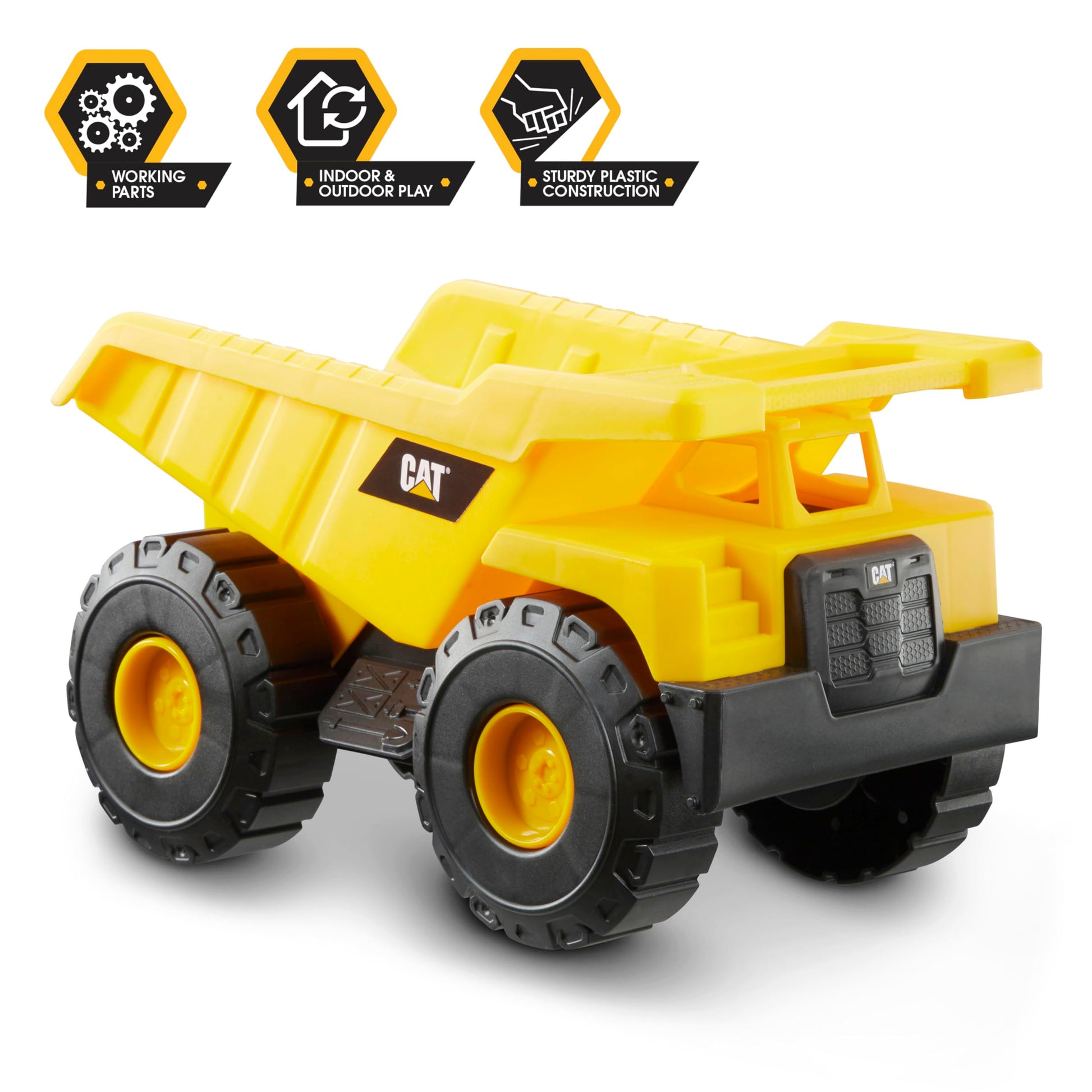 CAT Construction Toys, Mini Crew 3-Pack 7”, Push-Powered Yellow Construction Vehicle Toys, Includes Dump Truck, Wheel Loader, and Excavator for Kids and Toddlers Ages 2+ - Available at All In One Marketplace Canada