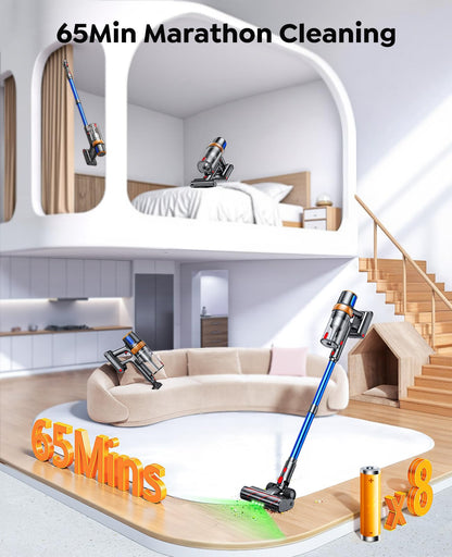 INTETURE Cordless Vacuum Cleaner, 650W 55KPA 70Mins (ECO) Vacuum Cleaners with LED Display, Self-Standing Cordless Vacuum, Anti-Tangle, Rechargeable Stick Vacuum for Home/Pet Hair/Carpet - Available at All In One Marketplace Canada