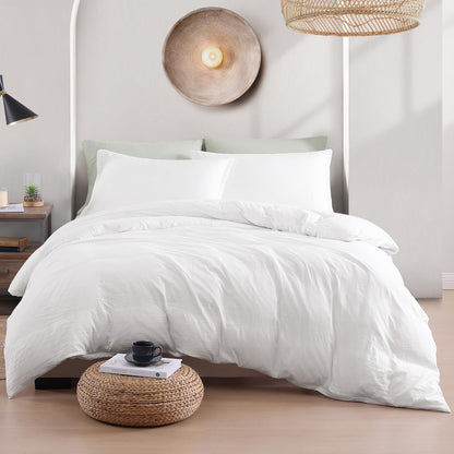Duvet Cover Queen Size, Pre-Washed Soft Microfiber 3 Piece Set - White 🍁 All In One Marketplace Canada