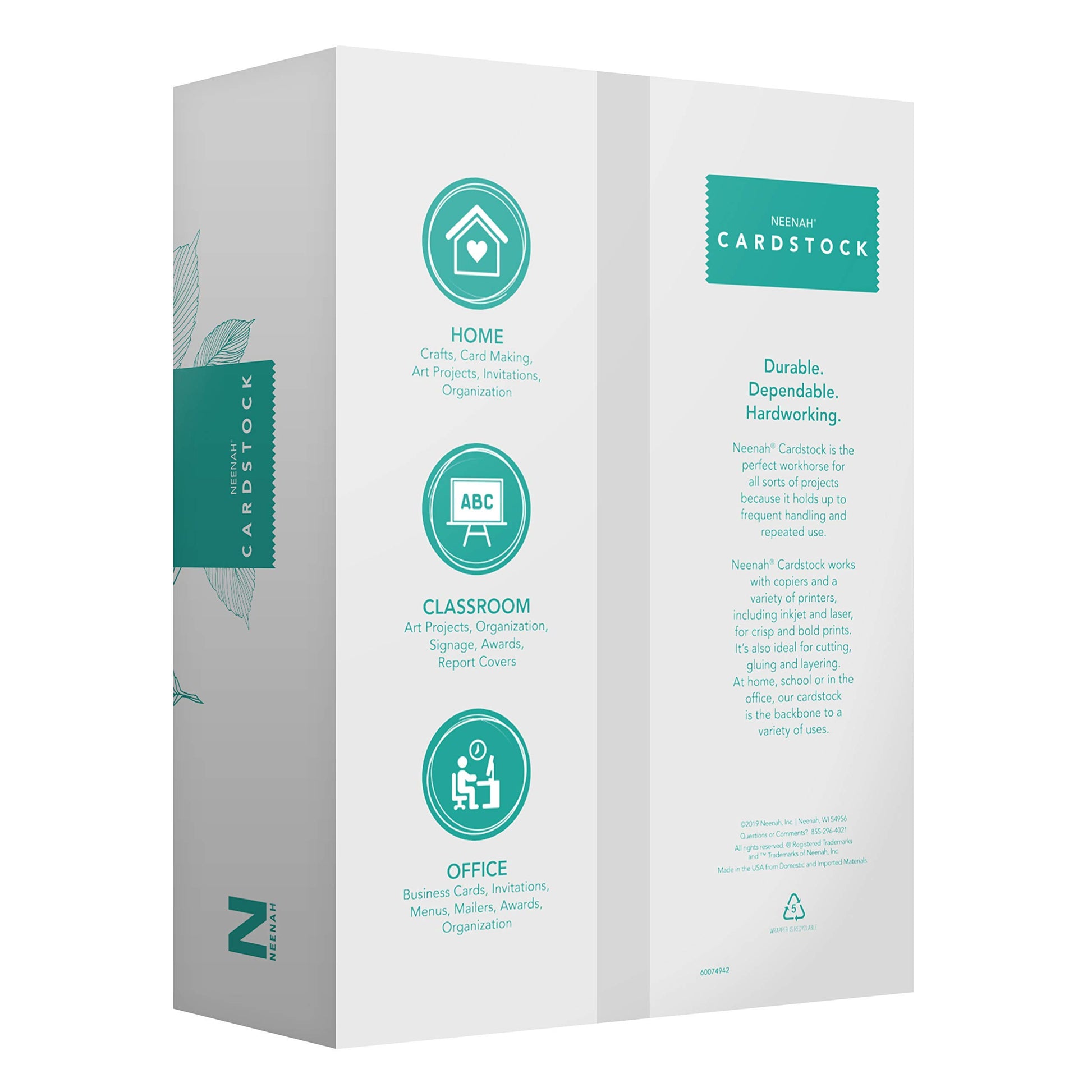 Neenah Cardstock - Heavyweight, 110 lb/199 gsm Index, 94 Brightness, 8.5" x 11", 300 Sheets - MORE SHEETS! (91635) Neenah