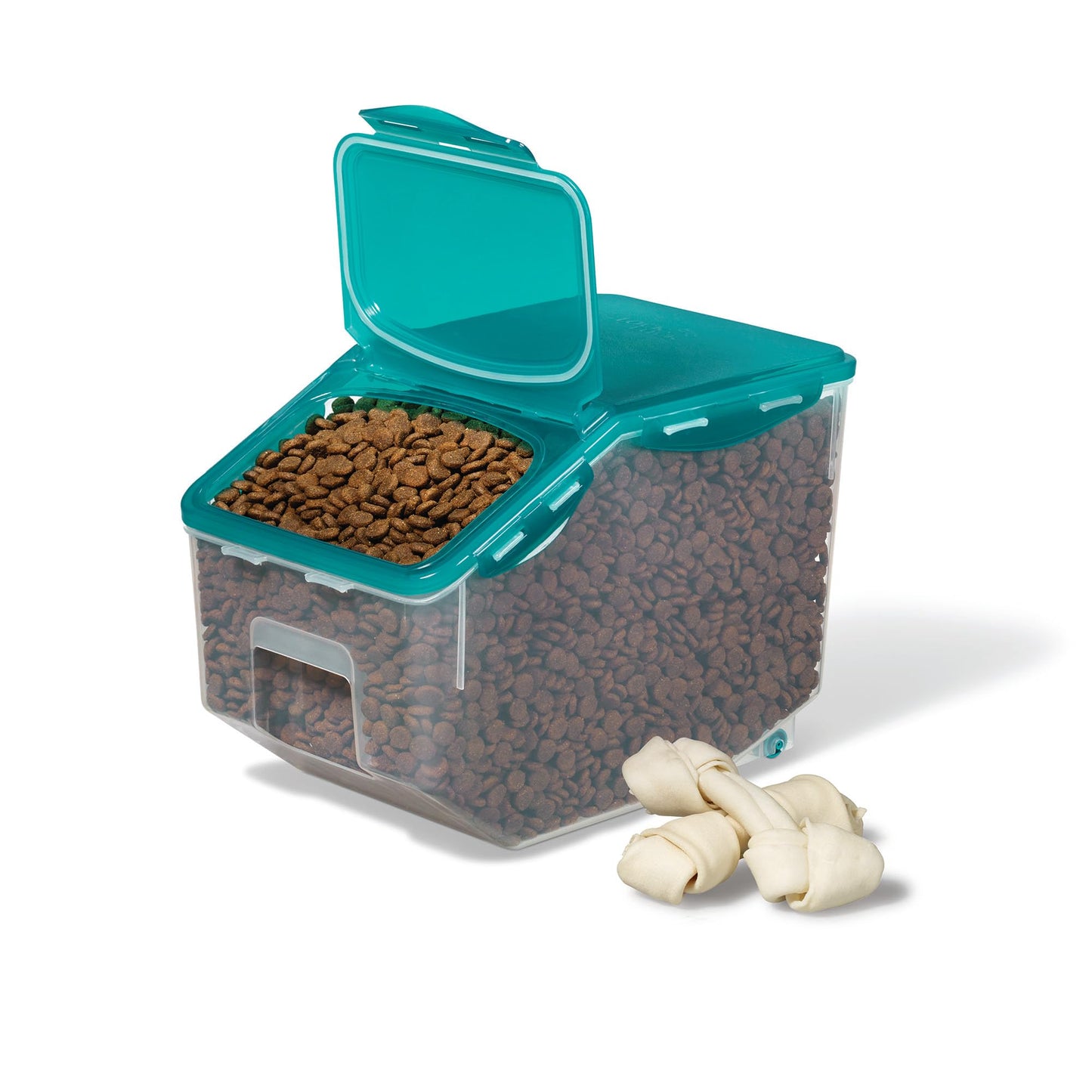 Starfrit LocknLock Plastic Pantry Container with Wheels - 406oz/12L - Airtight - 4-Sided Locking Flip-Top Lid