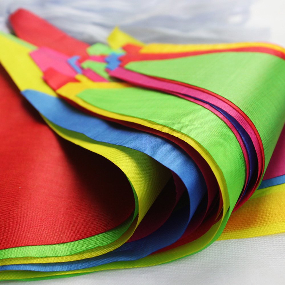 LOOPJOYGAME 250pcs Multicolor Pennant Flags, 263Ft Nylon Fabric Decorations Grand Opening Banner Rope
