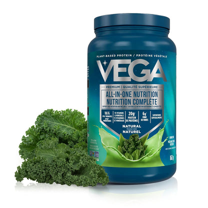Vega Premium All-in-One Nutrition Protein Powder – 20g Plant-Based Vegan Protein, Vitamins & Probiotics, Natural, 862g (22 Servings) 🍁 All In One Marketplace Canada