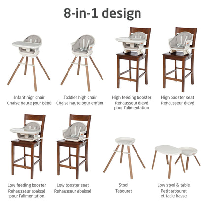 Maxi-Cosi Moa 8-in-1 High Chair, removable kitchen booster, converts to stool, table and chair, easy to clean, Horizon Sand Maxi-Cosi
