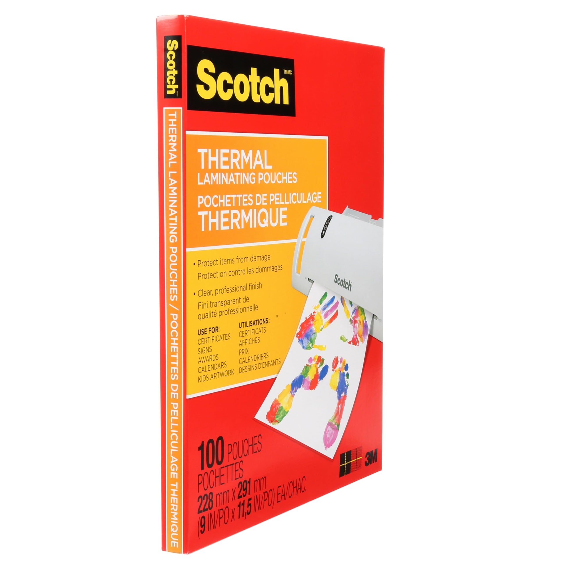 Scotch Thermal Laminating Sheets, Ideal Office or School Supplies, 9 in x 11.5 in, 3-Mil Thick, 100 Laminating Pouches - Available at All In One Marketplace Canada