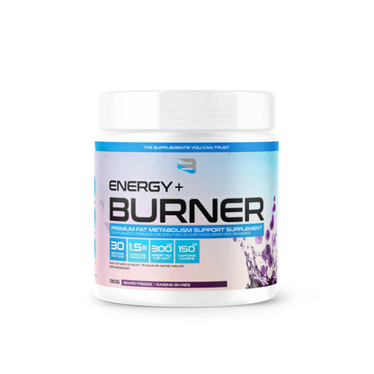 Believe Supplements Energy Burner: Maximize Fat Metabolism, Muscle Recovery, and Performance - Boost Endurance, Reduce Fatigue, and Enhance Alertness for Intense Workouts! (Grape Freeze) Believe Supplements