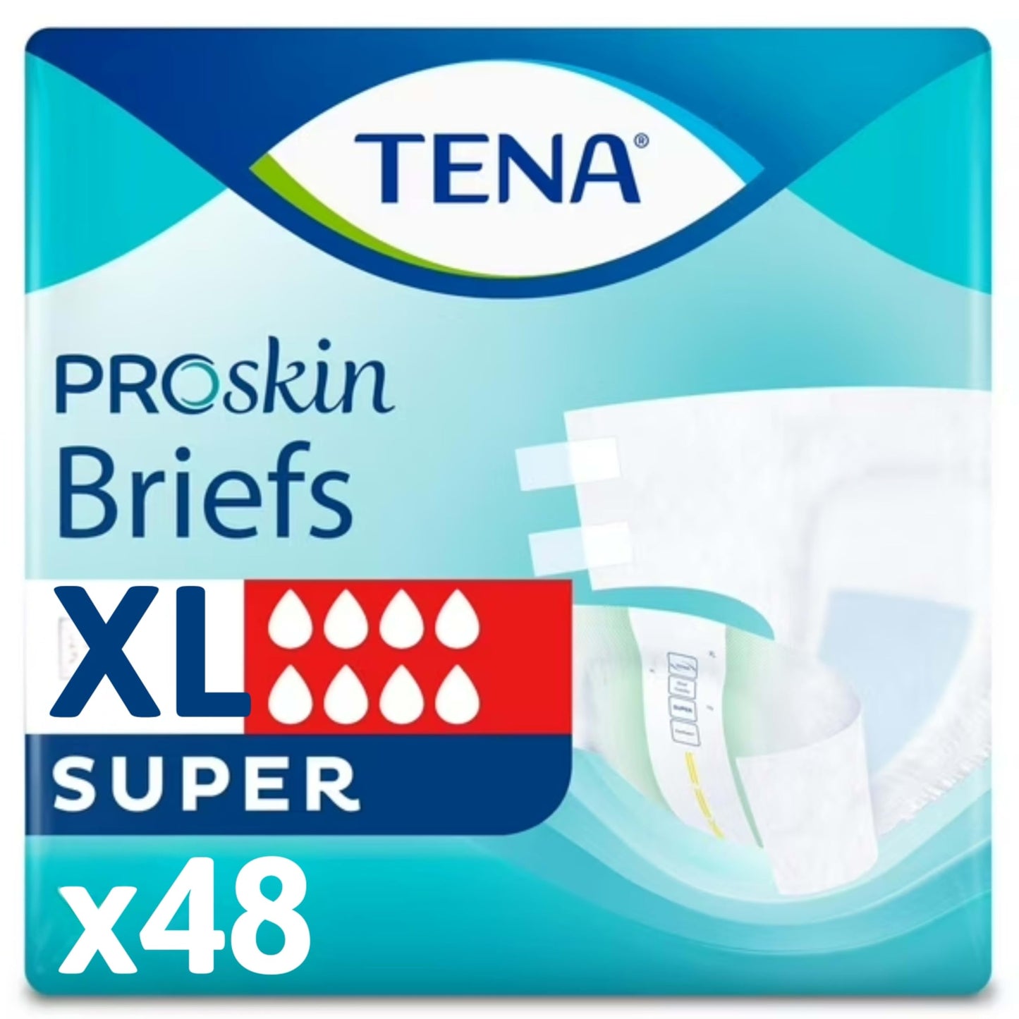 Tena Incontinence Briefs, Uni-Sex Fit, Super Absorbency, Xlarge 48 count TENA