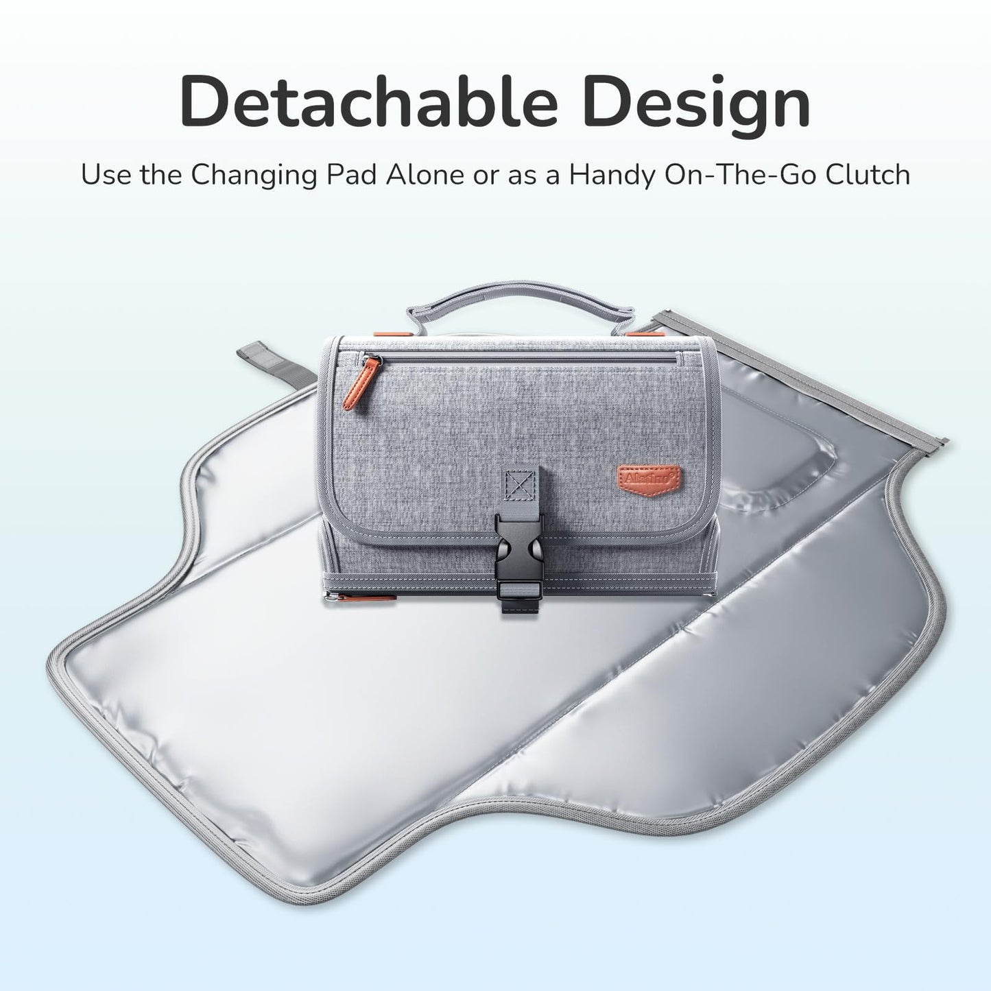 Portable Diaper Changing Pad for Baby, Detachable Travel Changing Pad with Baby Wipes Pocket, Gifts for Baby Shower, Newborn Girls and Boys