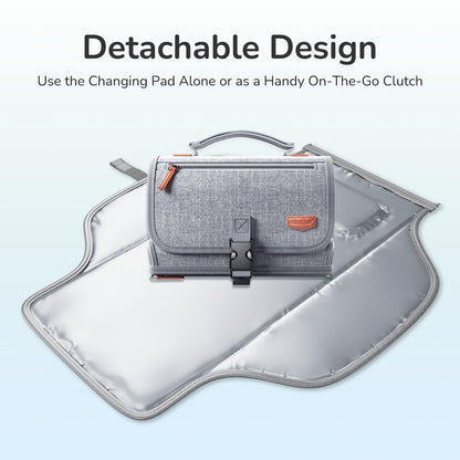 Portable Diaper Changing Pad for Baby, Detachable Travel Changing Pad with Baby Wipes Pocket, Gifts for Baby Shower, Newborn Girls and Boys