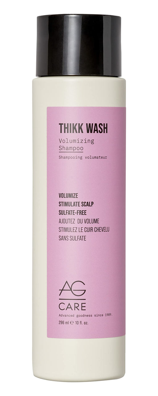 Shampooing volumateur Thikk Wash d'AG Hair - Nettoie le cuir chevelu et apporte du volume - Complexe régénérant exclusif, 296 ml