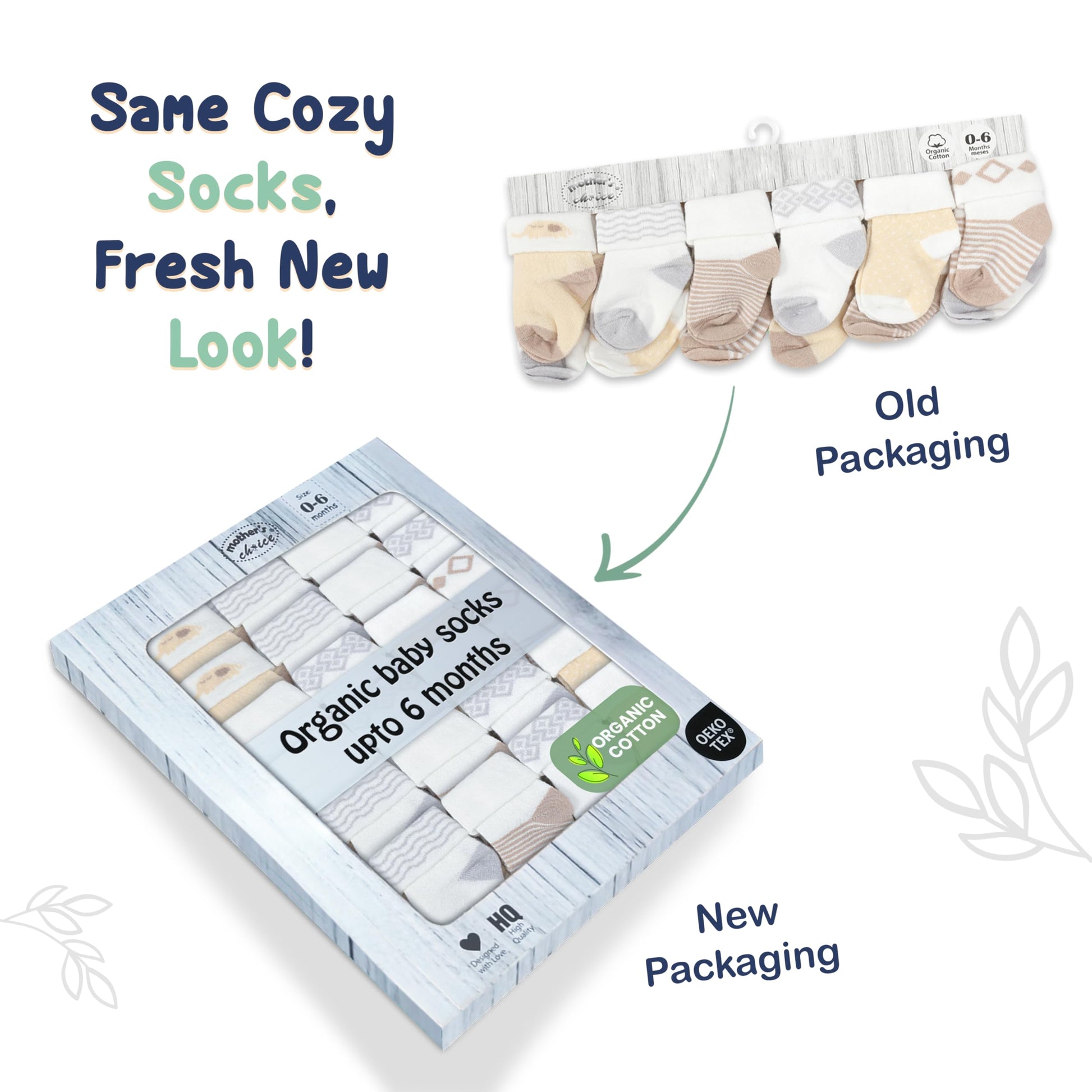 Mother's Choice Organic Cotton Baby Socks 0–6 Months, 12 Pairs Newborn & Infant Socks Soft Hypoallergenic Breathable Gentle On Delicate Skin Stretch Fit Comfortable Daily Essentials For Little Ones - Available at All In One Marketplace Canada