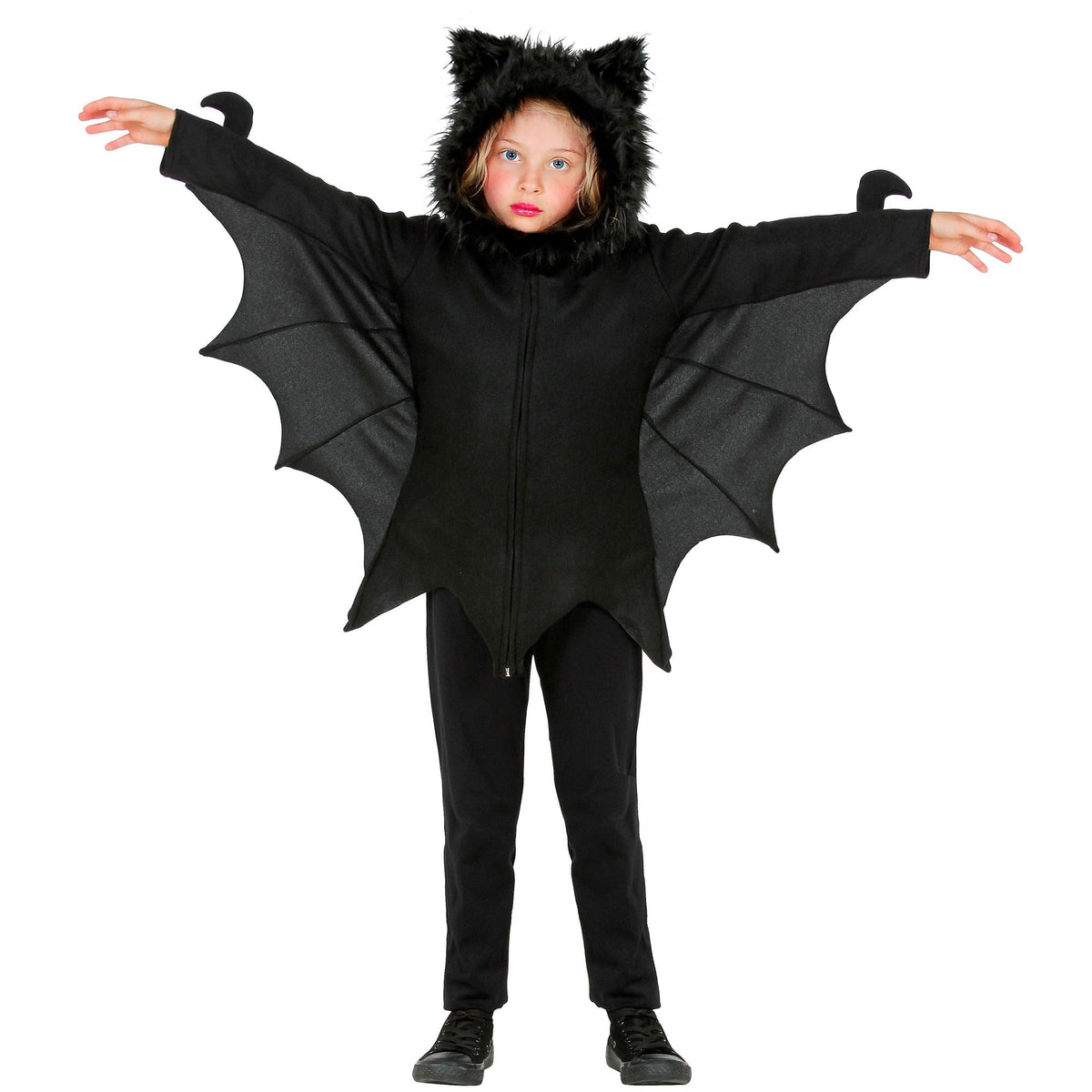 Widmann Kids' Halloween Bat Costume - Black - 140cm