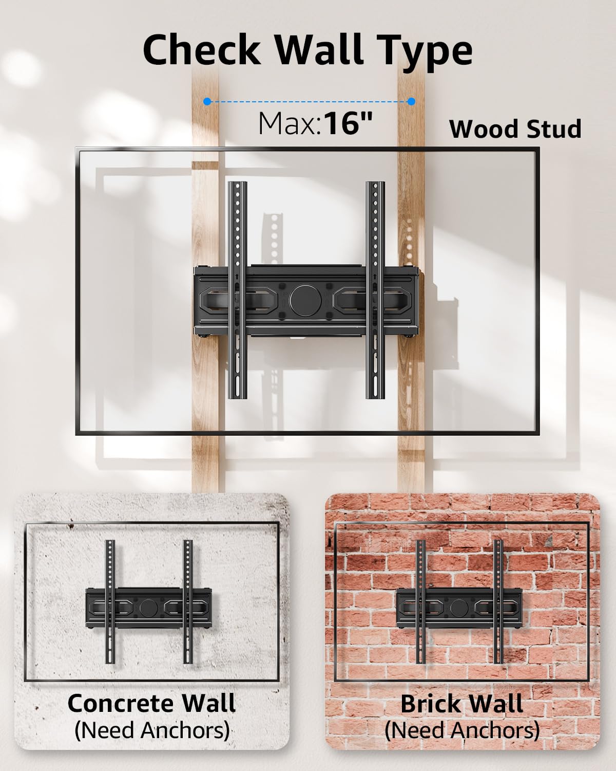 MOUNTUP TV Wall Mount for 26-65 Inch Flat Curved LED LCD Screen TVs Full Motion TV Mount, Tilt Swivel Extension Wall Mount TV Bracket with Dual Articulating Arms, Max VESA 400x400mm, Holds up to 99lbs