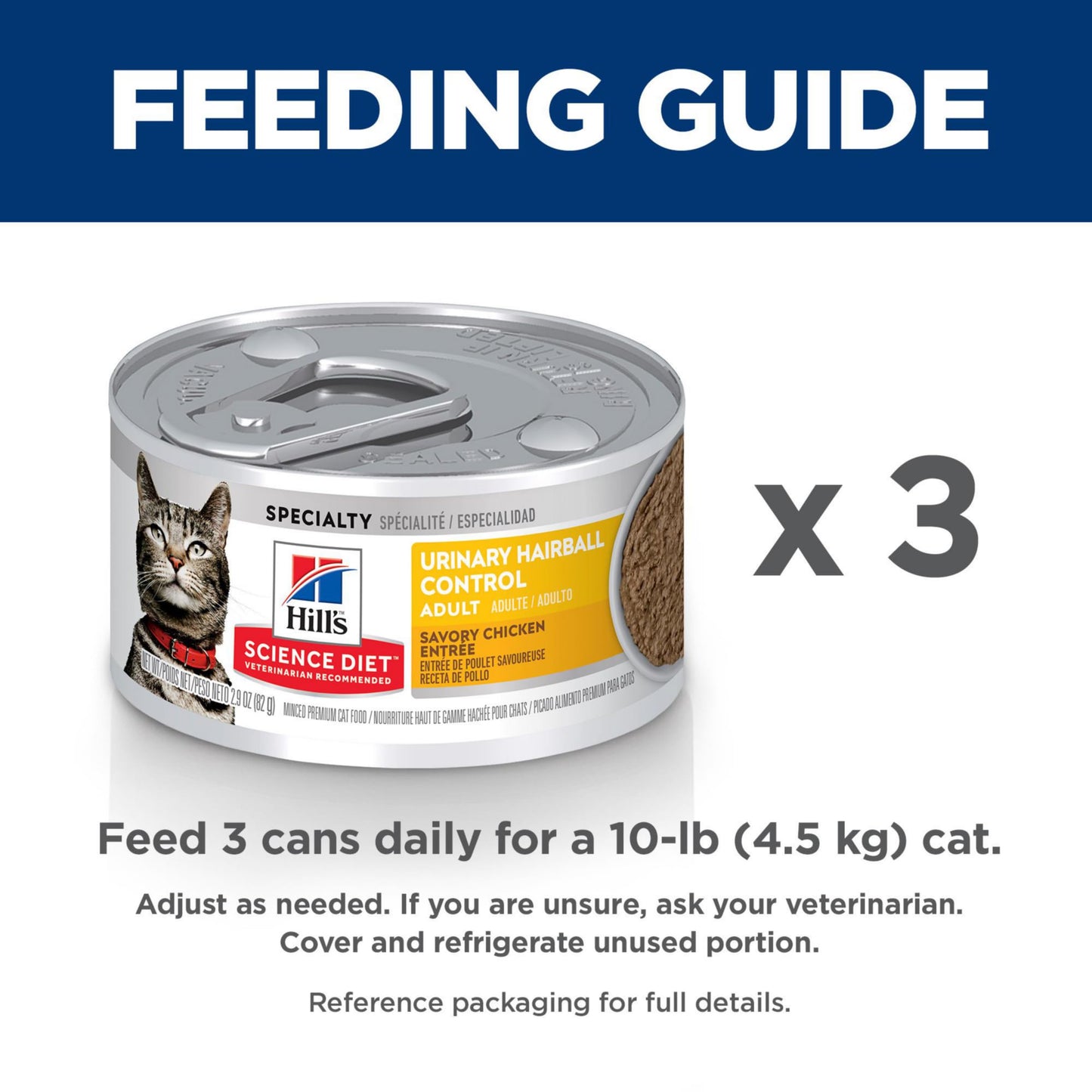 Hill's Science Diet Urinary Hariball Control, Adult 1-6, Urinary Track Health & Hairball Control Support, Wet Cat Food, Chicken Minced, 2.9 oz Can, Case of 24