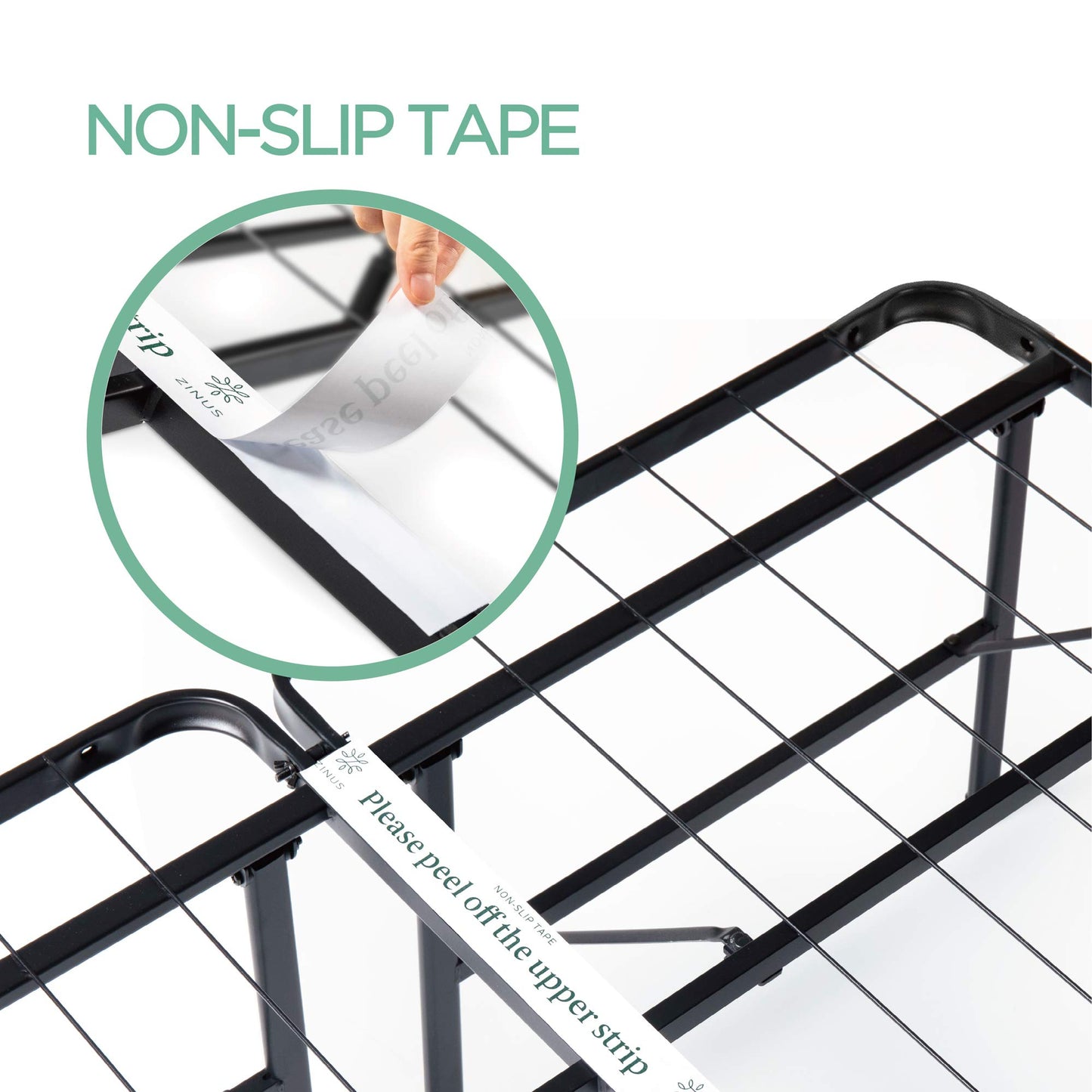 ZINUS SmartBase Tool-Free Assembly Mattress Foundation / 14 Inch Metal Platform Bed Frame/No Box Spring Needed/Sturdy Steel Frame/Underbed Storage, Full,Black Zinus