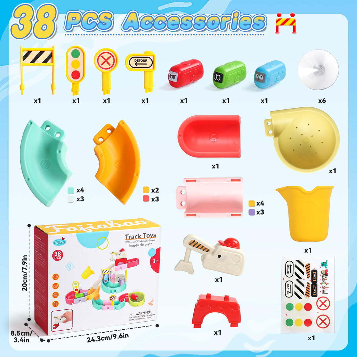 Fajiabao Bath Toys for Kids 3-5, DIY Marble Run Set, 38 PCS 🍁 All In One Marketplace Canada