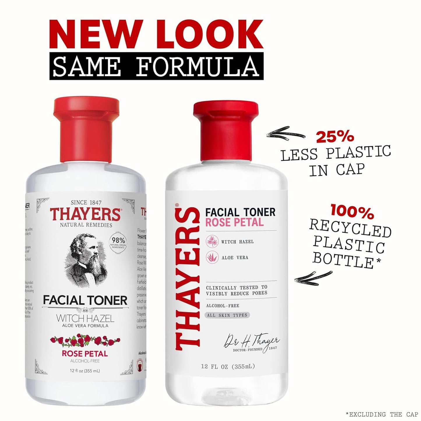 Thayers Witch Hazel Face Toner, With Rose Petal, Aloe Vera, Glycerin, No Alcohol, Glass Skin, Reduces Pores, Smoothes Texture, 8 Hour Hydration, Suitable For All Types From Dry To Oily, Vegan, 355ml