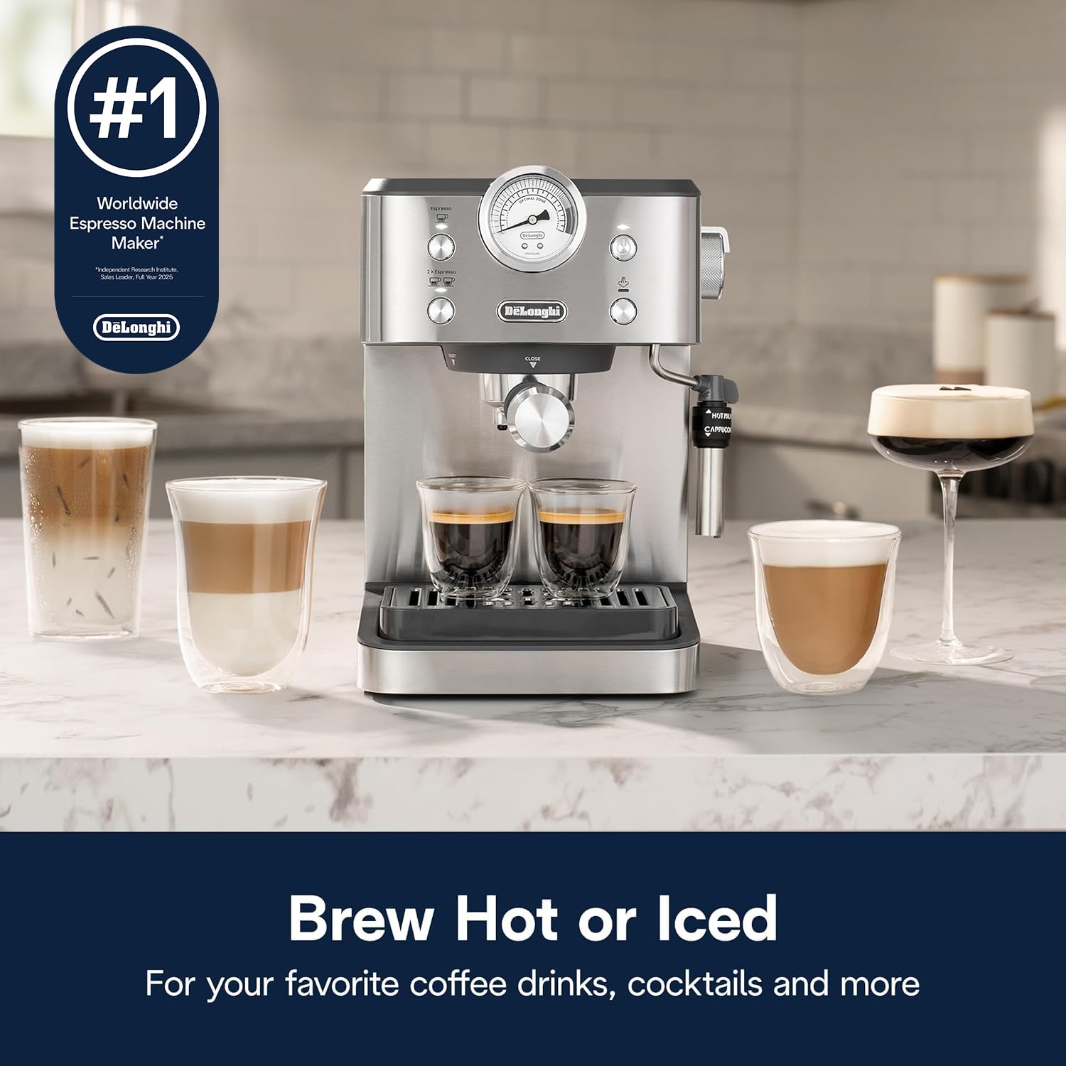 De'Longhi Classic Signature Espresso Machine, Adjustable Milk Frother De'Longhi