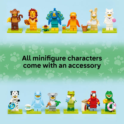 LEGO Minifigures Animal Series 28 6 Pack - Kids Toys in Sealed Mystery Boxes - Animal Themed Figures to Collect - Birthday Party Favors & Gift Idea for Boys & Girls, Ages 5+ - 66813 LEGO